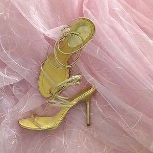 Gold Frederick's Of Hollywood Strappy Heels